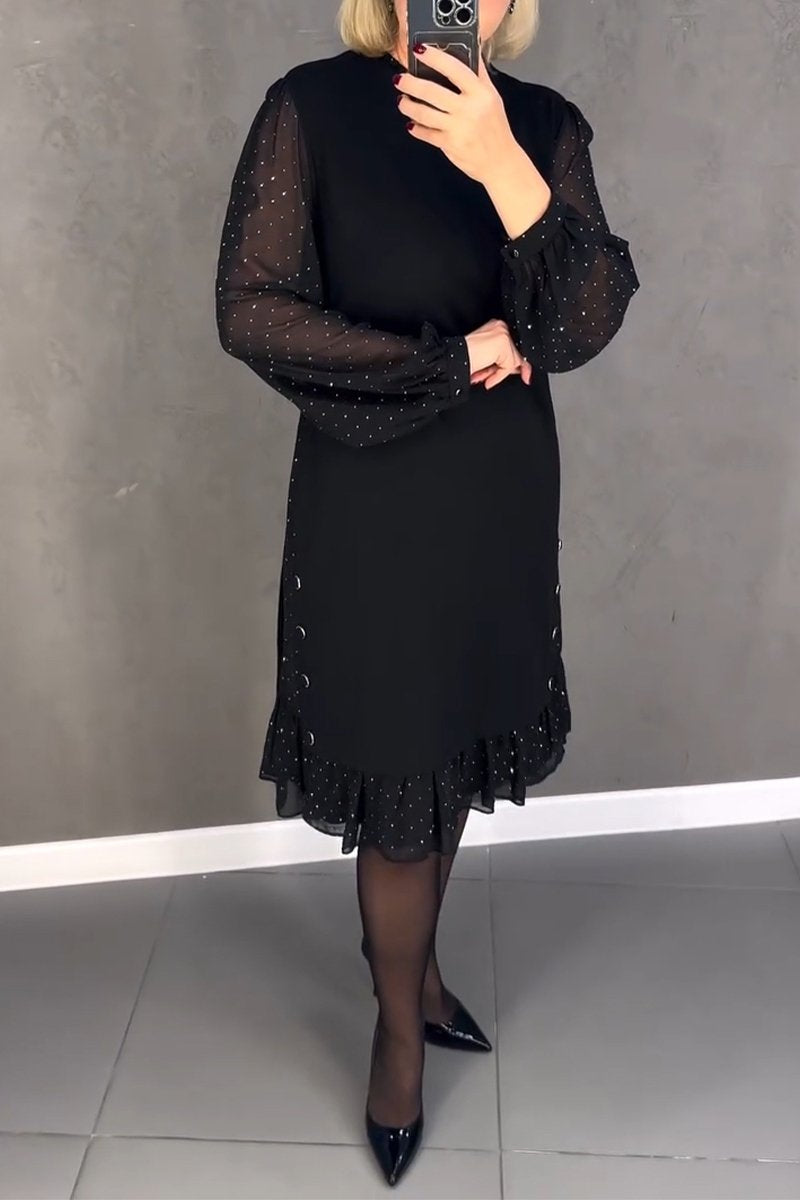Női kerek nyakú, egyszínű Hot Diamond ruha