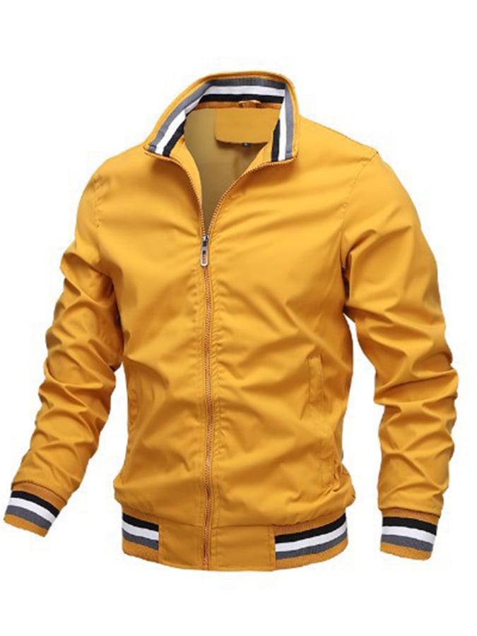 Férfi sport divat Slim Fit állógallérral vízálló cipzáras bomber dzseki