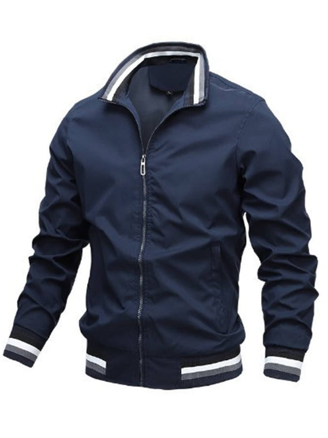 Férfi sport divat Slim Fit állógallérral vízálló cipzáras bomber dzseki