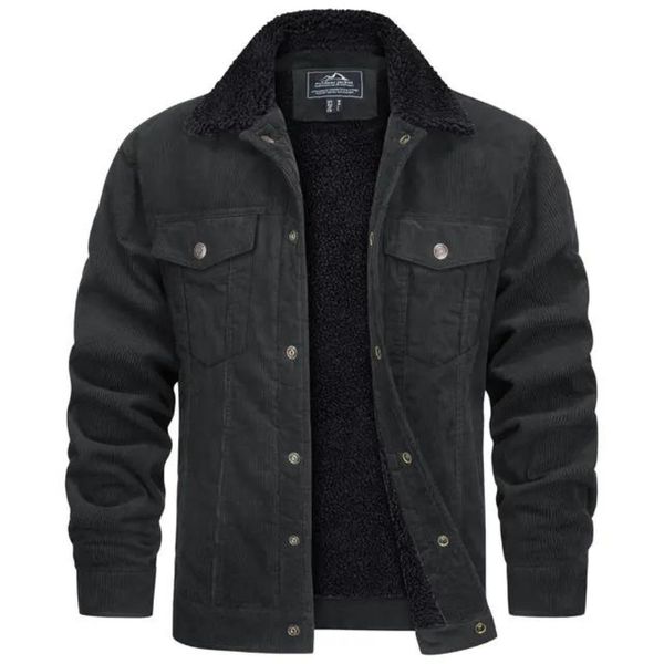 Men's Denim Corduroy Jacket with Wool Lining