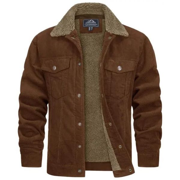 Men's Denim Corduroy Jacket with Wool Lining