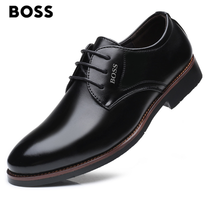 BOSS® Kézzel varrott, plus size üzleti alkalmi bőrcipő