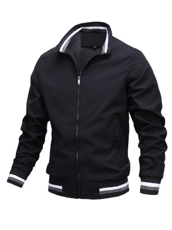 Férfi sport divat Slim Fit állógallérral vízálló cipzáras bomber dzseki