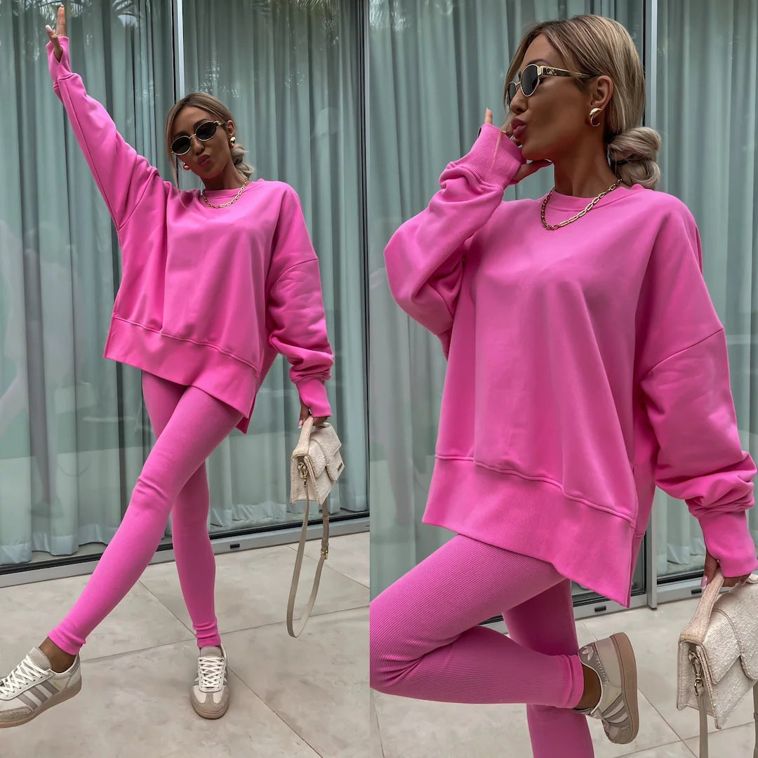Kényelmes oversize pulóver és leggings szett