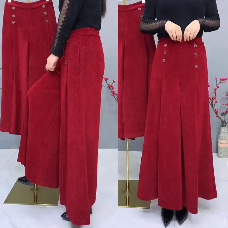 🤩【XL-4XL】Meleg vastag polár nadrágok😚Széles, rugalmas nadrágok